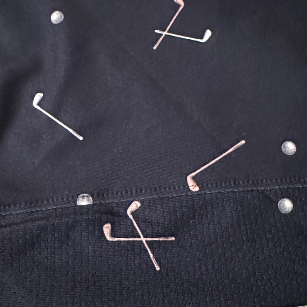 Lady Hagen Navy and White Pullover quarter zip with golf clubs/balls, golf shirt - Picture 3 of 3